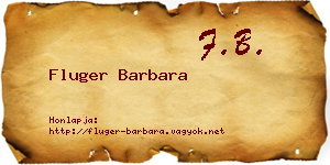 Fluger Barbara névjegykártya