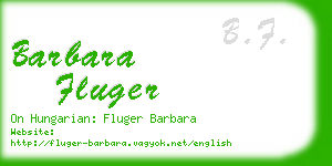 barbara fluger business card